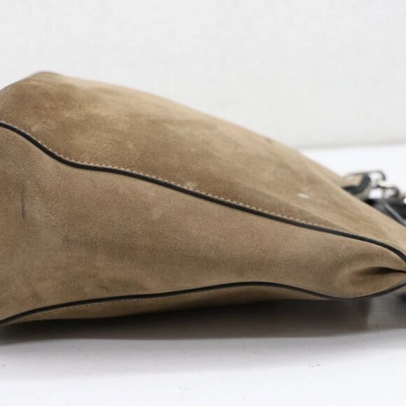 JIMMY CHOO Raven Suede Hobo Tote Shoulder Bag Large Tan - Picture 3 of 14